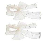 WRITWAA 2pezzi Eleganti Elastici Per e Tulle Accessori Per Donne e Ragazze Per Acconciature Natale Colore Beige Adatti Tutti Tipi