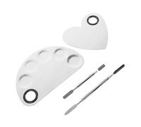 WRITWAA 2pezzi Palette in Acciaio Inossidabile Per Trucco Palette Portatili Ergonomiche Con Spatola Inclusa Fondotinta e Lucidalabbra Per Vedere La Tonalità Rispetto Al Colore