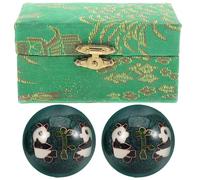 WRITWAA 2pezzi Palline per Esercizi Manuali Design di Panda e Bambù Realizzate in Smalto Resistente per Massaggi Ergonomici e Allenamento della Presa per Ufficio Casa e Viaggio