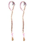 WRITWAA 2pezzi Parrucche Trecciate Per Bambine Con Da Festa e Codini Colorati Per Cosplay e Decorazione Dei