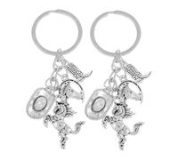 WRITWAA 2pezzi Portachiavi Stile Western in Cappello da Cowboy Design Forma di Cavallo Dettagliato Accessori per Chiavi Auto e Borsa