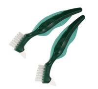 WRITWAA 2pezzi Spazzola per Protesi Dentarie Doppia Testina Setole Robuste e Delicate per Pulizia Migliorata Rimozione Efficente di Residui di Cibo Protezione Superficiale Impugnatura