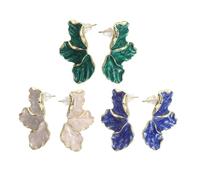 WRITWAA 3 paia Flower Petal Earrings For Women Exaggerated Floral Dangle Studs Stable Craftsmanship Party Jewelry in Chic Boho Statement Accessories For Summer Beach Travel