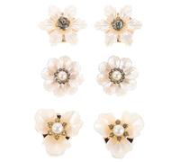 WRITWAA 3 Paia Gemelli Da Polso Da Donna Perle e Cristalli, Bottoni Per Maniche Camicia Rimovibili, Accessori Eleganti Per Abiti Da Sposa e Cerimonia