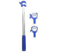 WRITWAA 3 Pezzi Asta per Tenda Telescopica Estensibile, Bastone Tenda Soffitto in Plastico e Metallo, Blu, Semplice Uso e Controllo Preciso, per Scuola e Cucina, Anziani