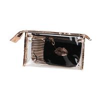 WRITWAA 3 Pezzi Borsa Trasparente per Cosmetici con Labbra Pochette per Viaggi Versatile per Occasione