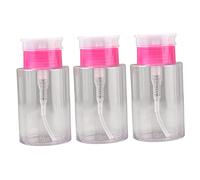 WRITWAA 3 Pezzi Bottiglie Vuote per Liquidi con Pompetta Pressione per Rimozione Unghie e Cosmetici Design Chic e Antileak