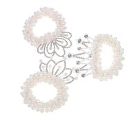 WRITWAA 3 Pezzi diadema per ragazze coda di cavallo perle per elastici per con di perle elastico per con perline Perle d'imitazione