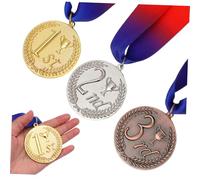 WRITWAA 3 Pezzi La Medaglia Concorsi di Grandi Dimensioni Risultato Medaglie Sportive Piccolo Trofei e Medaglie Favore della Festa per Medaglie e Nastri Massa Bronzo Lega