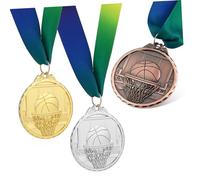 WRITWAA 3 Pezzi la medaglia medaglie Basket Medaglie di Pallacanestro per i premi medaglie del Basket Giovanile medaglia d'Argento medaglie di Metallo per premi premiare Le medaglie Lega