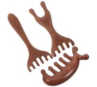 WRITWAA 3 Pezzi Massaggiatore per Gua Sha in Legno Dalla Forma Curva Compatta per Massaggio Delicato del Cuoio Capelluto, Sicuro per Pelli Sensibili, per Viaggi e Benessere