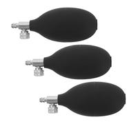 WRITWAA 3 Pezzi Pompa di Gonfiaggio per Sfigmomanometro Manuale con Valvola | Pvc Nero, Ugello Aria da 7mm, per Clinica e Viaggio, Sostituzione per Pompe Manuali