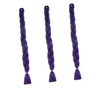 WRITWAA 3 Pezzi Treccia in fibra chimica africana intrecciare i parrucchino intrecciato hair charms hair jewelry estensioni dei intrecciati parrucca di Viola,porpora