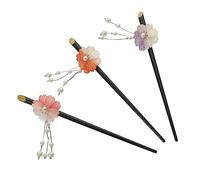 WRITWAA 3pezzi Bastoncini Per Capelli Giapponesi Forcina in Acrilico Con Fiori Di Ciliegio Accessori Per Capelli Vintage