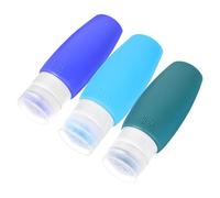 WRITWAA 3pezzi Contenitori in Silicone Viaggio Dispenser Per Toeletta Ricaricabili Cosmetici Con Custodia Adatti Per Shampoo Bagnoschiuma e Lozioni