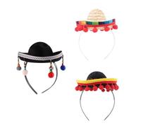 WRITWAA 3pezzi Fascia Per Fascia Per Festival Mini Cappello Messicano Accessorio Per Per Dei Morti