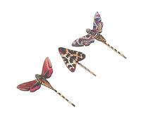 WRITWAA 3pezzi Fermagli Per Di Libellula e Farfalla Realizzati in Legno e Metallo Decorazioni Vintage Per Acconciature Femminili Accessori Per