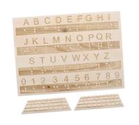 WRITWAA 3pezzi Lavagna Alfabeto Braille in Legno Con Lettere e Numeri Strumenti Didattici Per Apprendimento Del Braille Lavagna Con Tabelle in Per Non Vedenti