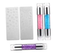 WRITWAA 3sets Stampino Per Unghie Doppia Estremità Kit Di Strumenti Per Nail Art Adatto Per Manicure Da Te e Resistenti All Usura Facile Da Usare
