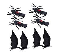 WRITWAA 4 Paia Fermagli Halloween Accessori Festivi Ragazze e Donne Clip Ragnatela e Piccoli Diavoli per Costume e Party Facili da Usare e Resistenti