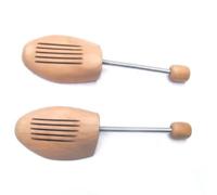 WRITWAA 4 Paia Supporto per Scarpe Regolabile in Legno con Molla | Previene Pieghe, Mantiene la Forma, Struttura in Legno e Metallo, Colore Beige, Taglia 39-40