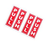 WRITWAA 4 Pezzi Adesivi per Porte Push Pull in Vinile Pvc Autoadesivo Colore Rosso Design Elegante per Vetri di Caffè e Negozi Commerciali Istruzioni Chiare