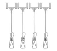 WRITWAA 4 Pezzi Clip Porta Cartelli per Etichette dei Prezzi in Ferro Argento Apertura Massima 1,2cm, Design Minimalista e Funzionalità di Riposizionamento Rapido per Tavoli di Venditori