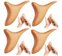 WRITWAA 4 Pezzi Massaggiatore Muscolo Tavola Per Massaggio Muscolare Indietro Shiatsu Collo Uomini Piede Compagno Corpo Strumenti Di Riflessologia Linfatico Di Legno Yellow