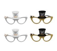WRITWAA 4 pezzi Occhiali con il numero 2027: Occhiali con numeri in plastica glitterata, per la festa di Capodanno, divertenti da costume per la laurea di Capodanno e come accessori per i selfie.