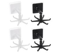 WRITWAA 4 Pezzi Porta Utensili da Cucina Rotante a 360° Design Multi-artiglio in Abs, Montaggio a Parete senza Foratura, Supporto per Mestoli e Spatole, Facile da Installare