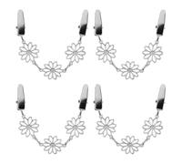 WRITWAA 4 Pezzi Spilla per Scialle Donna in Lega Argento Vintage, Forma Rotonda, Previene lo Scivolamento, Delicata sui Tessuti, per Abiti Eleganti e Appuntamenti