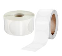 WRITWAA 4 Rotoli Etichette Adesive Rotonde Trasparenti per Sigillare Pacchi Adesivo Permanente su Carta Patinata Bianca, per Confezioni Regalo e Uso Professionale