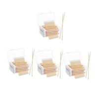 WRITWAA 4 Set Lunghi Tamponi Di Cotone Cotton Fioc Per Mano Individualmente Bagno Cotonfioc Pz Tamponi Per Il Trucco Bastoncini Applicatori Per Il Trucco Di Legno Khaki 500 Pezzi*4