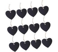 WRITWAA 40 Pezzi Cartellini dei Prezzi in Legno a Forma di Cuore Doppio Lato Chiari, Etichette Multifunzionali per Abbigliamento, Gioielli e Artigianato Cordino da Appendere per