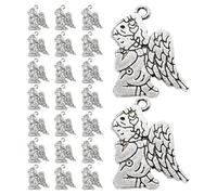 WRITWAA 40 Pezzi Ciondolo Piuma D'angelo in Lega 23x17mm Accessorio Versatile per Gioielli Fai da Te Design Elegante per Collane e Portachiavi