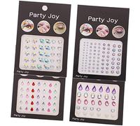 WRITWAA 4fogli Gioielli Adesivi per Viso Decalcomanie per Viso Adesivi per Gemme per Trucco per Occhi Strass per Occhi Accessori per Feste per Donne Riutilizzabili Sicuri e Sani