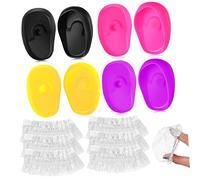 WRITWAA 4Paia Copertura per Orecchie Silicone Tappi Auricolari Usa e Getta per Acconciature e Attività Confezione Trasparenti Facile