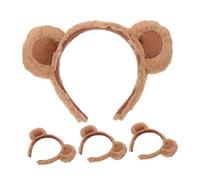 WRITWAA 4pezzi Cerchietto Orecchie d Orso Per Bambina Fascia Per Sofficie Accessori Per Feste e Cosplay Design Animale