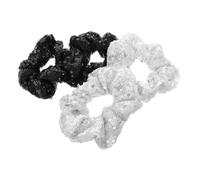 WRITWAA 4pezzi Elastici per Capelli Forma di Sirena Paillettes Lucide Elastici per Capelli Oversize Argentati per Metalizzati Accessori per Paillettes