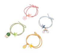 WRITWAA 4pezzi Eleganti Hair Scrunchies Per Ragazze Elastici Per Stile Unico Tè Giallo Palloni Aerei Verdi Blu Accessori Moda Per Acconciature