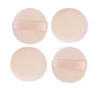 WRITWAA 4pezzi Spugnette Viso Professionali in Cotone Rotondi Per Cipria in Polvere Libera Strumento Makeup Facciale Lavabile e Delicato