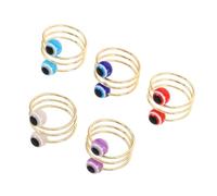 WRITWAA 5 Pezzi Anelli Da Donna Alla Moda Gioielli Per Gli Occhi Anelli Di Dito Indice Gioielli Da Donna Anello Malocchio Per Le Donne Anello Di Dito Le Donne Suonano Ebraico Lega