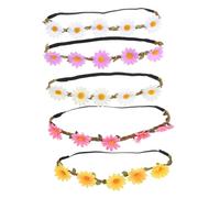 WRITWAA 5 Pezzi Banca per ragazze fascia di ghirlanda di fiori di da sposa fascia per fiori da spiaggia raso copricapo da sposa da per matrimonio panno di seta