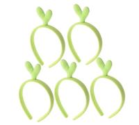 WRITWAA 5 Pezzi Centezza di testa Canda per yoga divertente Cine per la testa della pianta Spa Beauty Hairband fascia per germogli di fagioli fasce per feste poliestere Verde