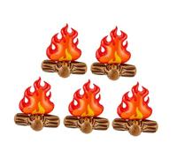 WRITWAA 5 Pezzi Fuoco Finto Decorativo Gonfiabile Rosso in Pvc Design Unico e Fiamme Artificiali per Campeggio e Uso Esterno