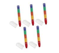 WRITWAA 5 Pezzi Pastelli Impilabili e Componibili per Struttura a Blocchi Spessi e Corpo Grande in Plastica, per Sessioni D'arte e Forniture Fai da Te