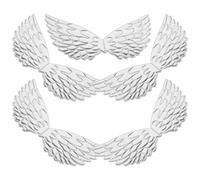 WRITWAA 5 Pezzi Piume D'angelo Argento per Ragazze in Poliestere Leggere e Confortevoli, Accessori Delicati per Cosplay e Spettacoli Scenici, Design Creativo alla Moda