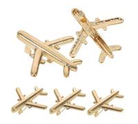 WRITWAA 5 Pezzi spilla aereo da donna accessori per distintivo della borsa gioielli da donna per l'aviazione Pin della borsa spilla Catena con per aeroplano Golden