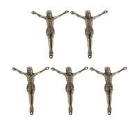 WRITWAA 5 pezzi vintage Gesù croce ciondoli religiosi in lega crocifisso pendenti per la creazione di gioielli risultati artigianali portachiavi fai da te progetti artigianali accessori