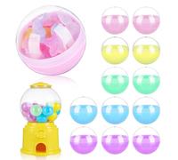 WRITWAA 50 Capsule per Distributori Automatici da 2 Pollici, Capsule Colorate a Spirale a Forma di Pallina da Masticare, Contenitori Vuoti in Plastica, Palline Rotonde per Premi, Pasqua, Bomboniere (5